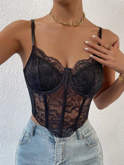 SHEIN RaffinéA 1Pc Lace Bustier Cami Top